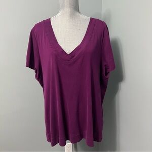 FASHION BUG V-Neck tee with Short Sleeves size 2X